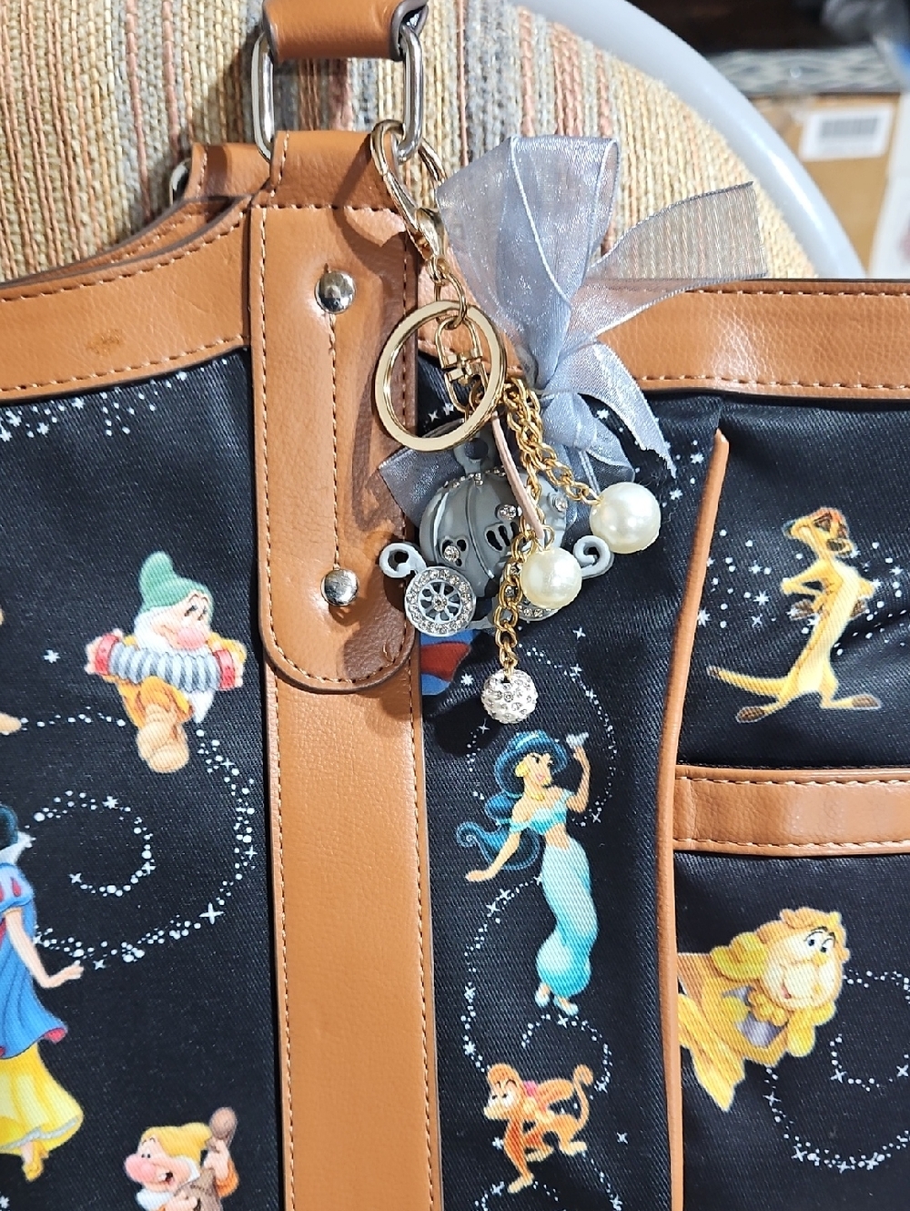 Disney Black Character Tote with Brown Trim - Picture 5 of 5